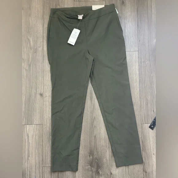 Chico's Olive Green Slimming Trousers Pants - Picture 10 of 12